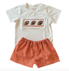 Burnt Orange Gingham Football Short Set from Anderson Parker