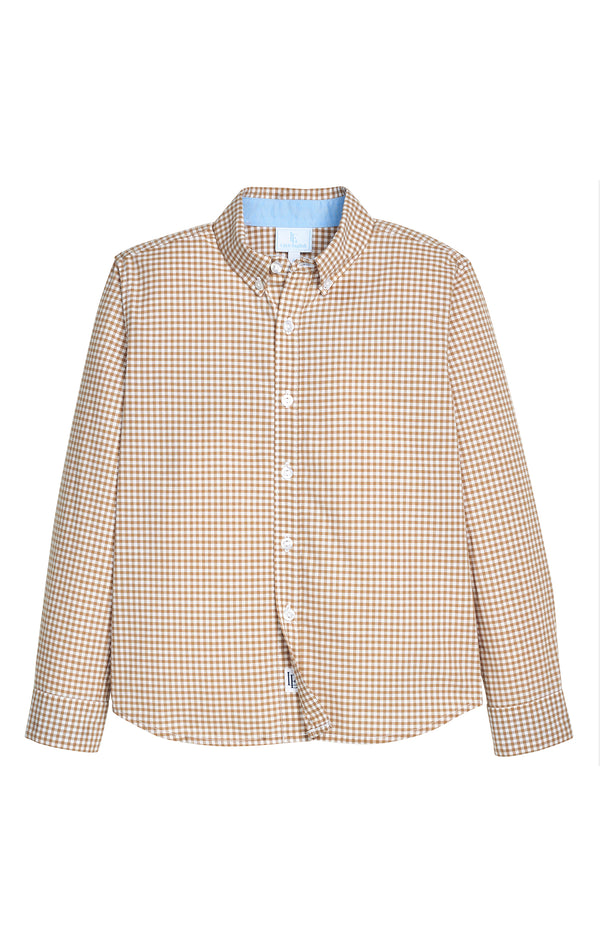 Button Down Shirt - Khaki Gingham from Anderson Parker