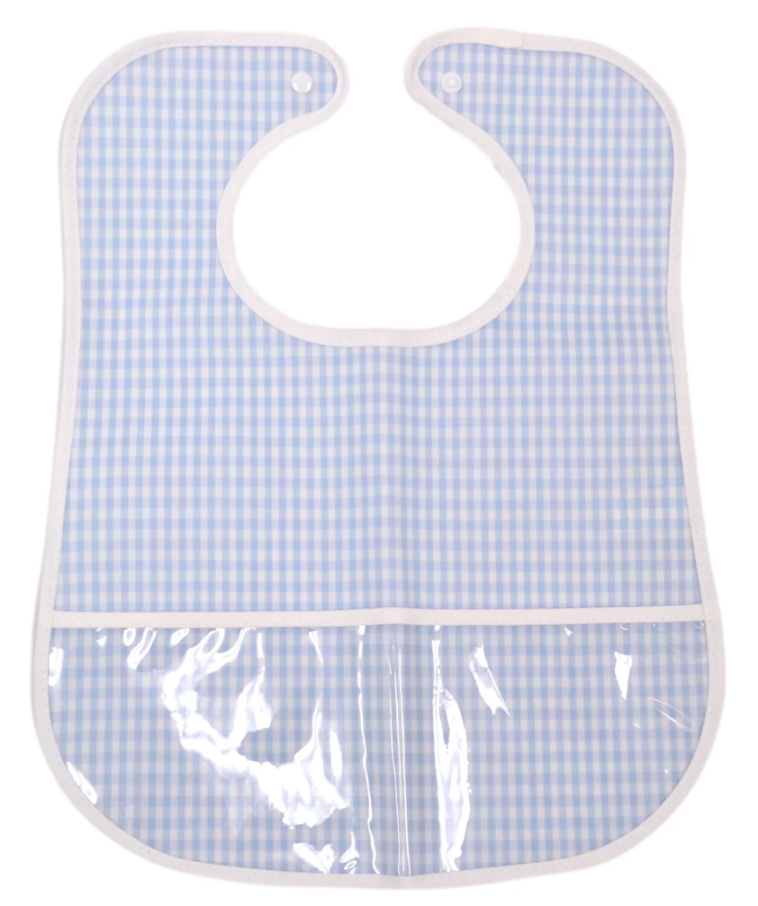 CLEAN UP BIB - GINGHAM MIST from Anderson Parker