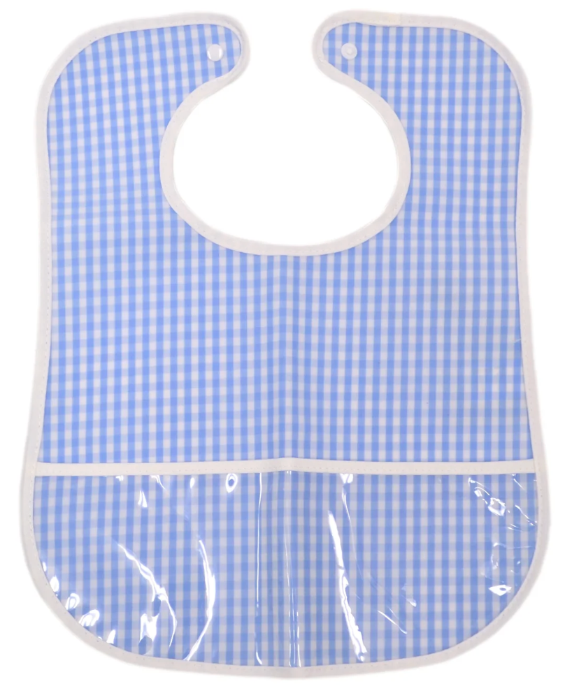 CLEAN UP BIB - GINGHAM SKY from Anderson Parker