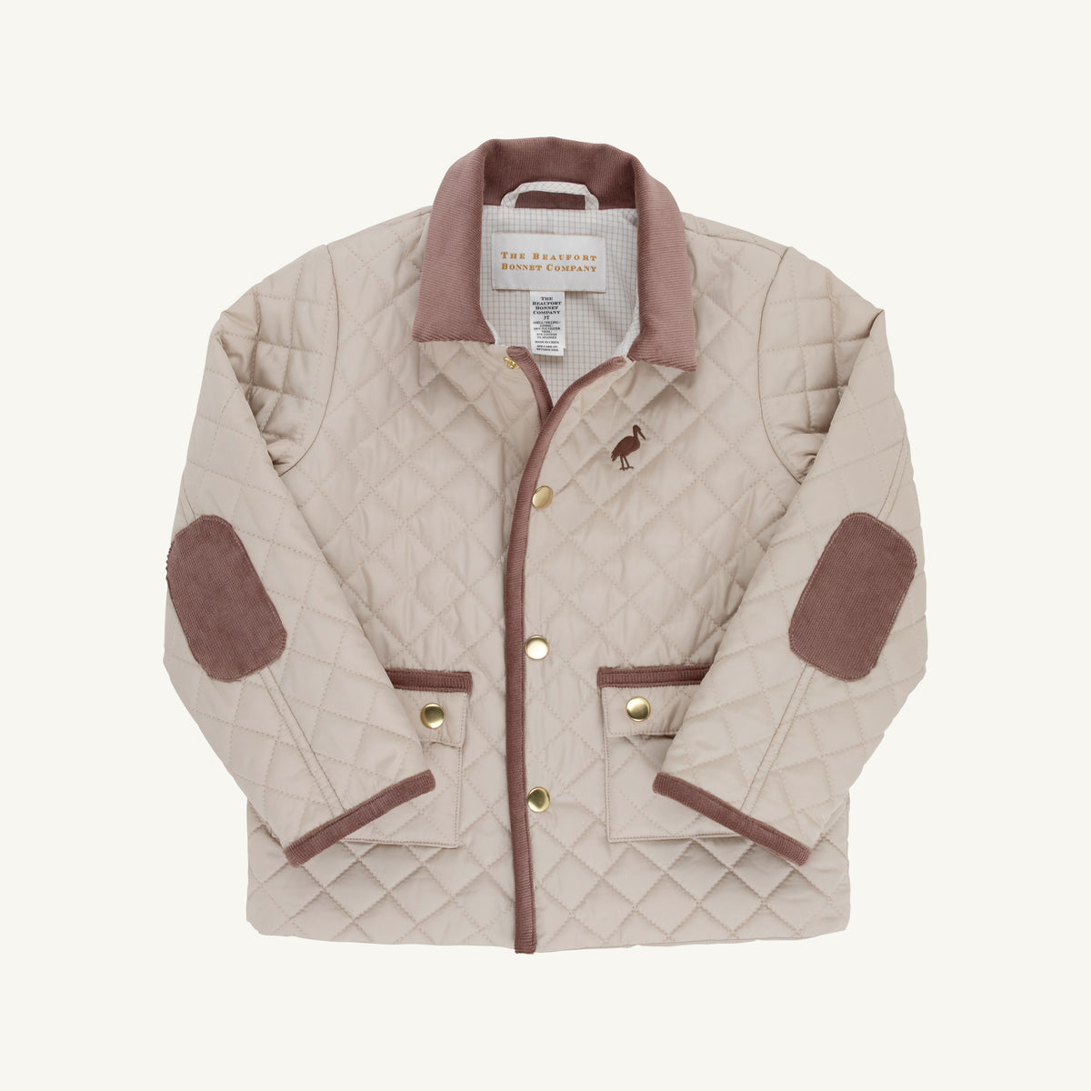 Caldwell Quilted Coat - Keeneland Khaki/Gray Bay Brown from Anderson Parker