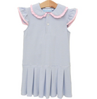 Camilla Dress - Dusty Blue Stripe/Light Pink from Anderson Parker