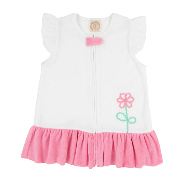 Camille Cover Up -  Worth Ave White/Hamptons Hot Pink/Flowers from Anderson Parker