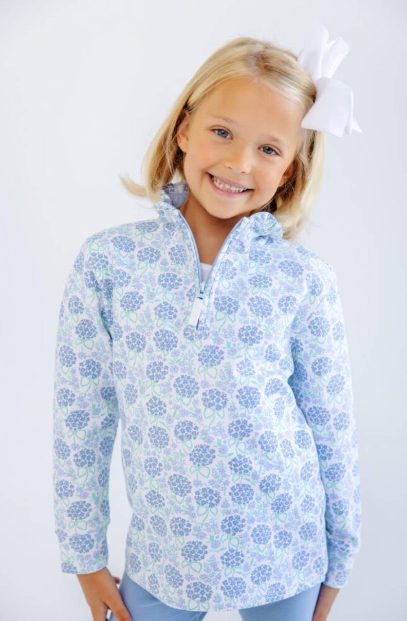 Canter Collar Half-Zip - Handful of Hydrangeas/Beale Street Blue from Anderson Parker