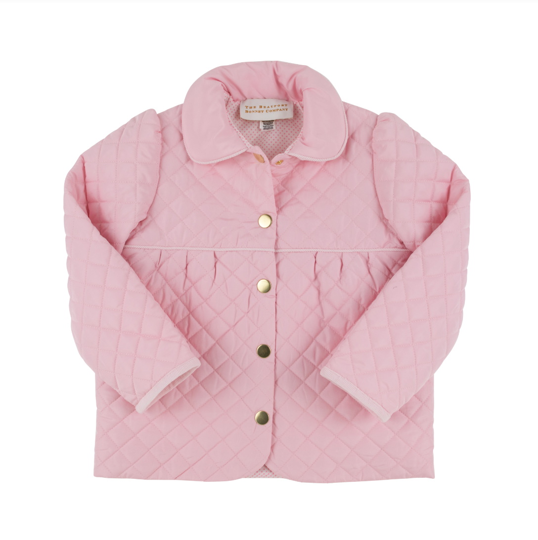 Carlyle Quilted Coat - Palm Beach Pink/Hamptons Hot Pink Microdot from Anderson Parker