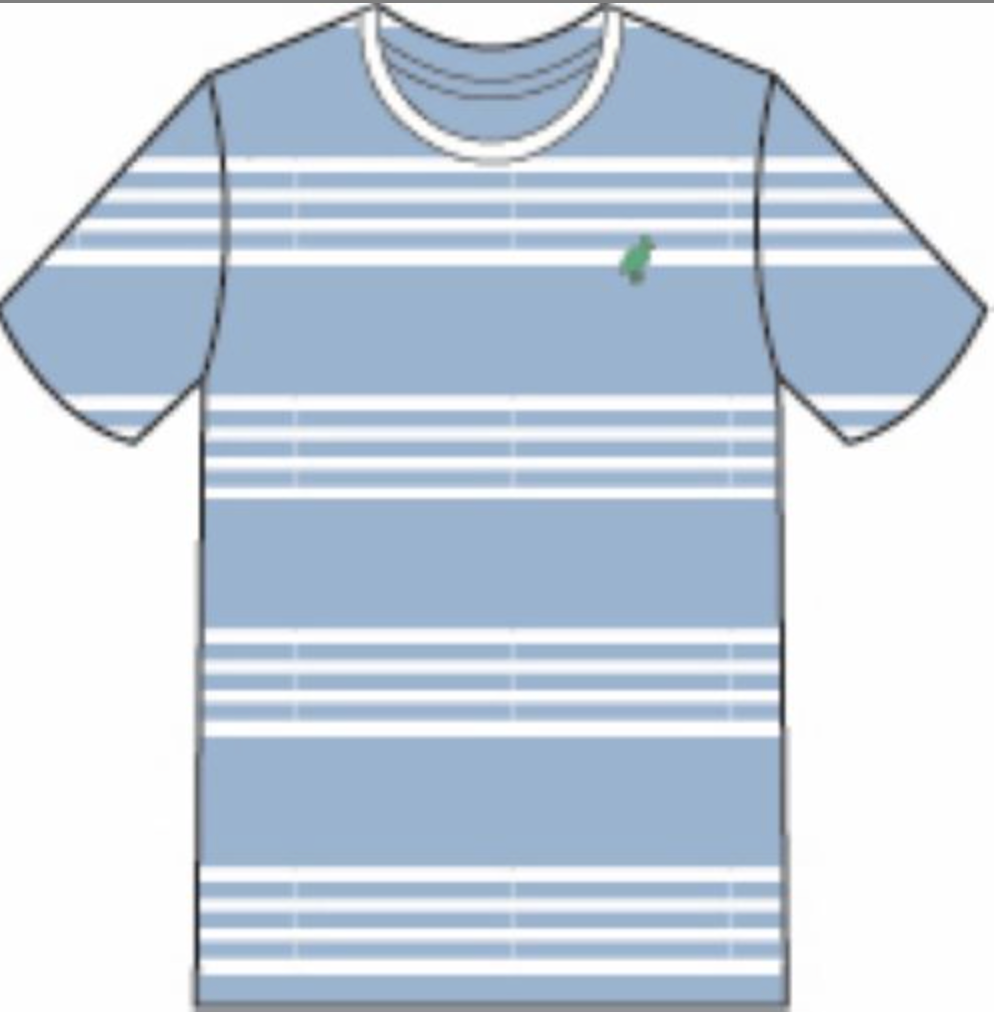 Carter Crewneck - Saddle Ridge Stripe (Sarasota Sky)/Worth Ave White/Gibson Island Green from Anderson Parker