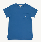 Carter Crewneck - Wood Boat Blue with Multicolor Stork from Anderson Parker