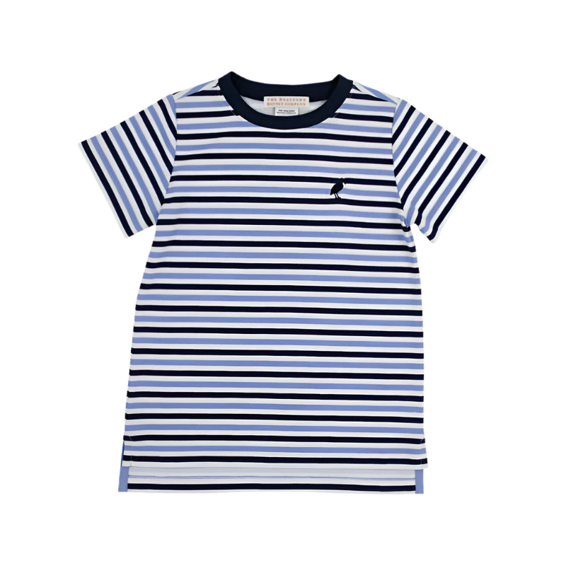Carter Crewneck Kennedy Cruise Stripe (Nantucket Navy) with Nantucket Navy Stork from Anderson Parker