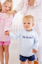Cassidy Comfy Crewneck - Boys - French Terry - Buckhead Blue Gingham/Buckhead Blue/Nantucket Navy/Big Brother from Anderson Parker