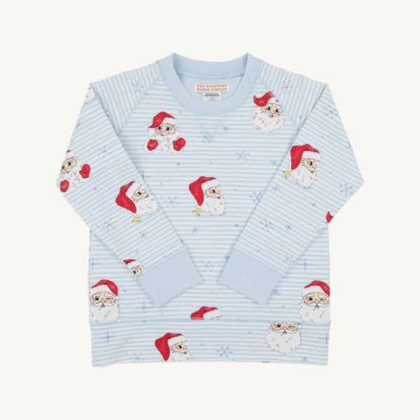 Cassidy Comfy Crewneck - Boys - French Terry - Dear Santa (Buckhead Blue Stripe)/Buckhead Blue from Anderson Parker