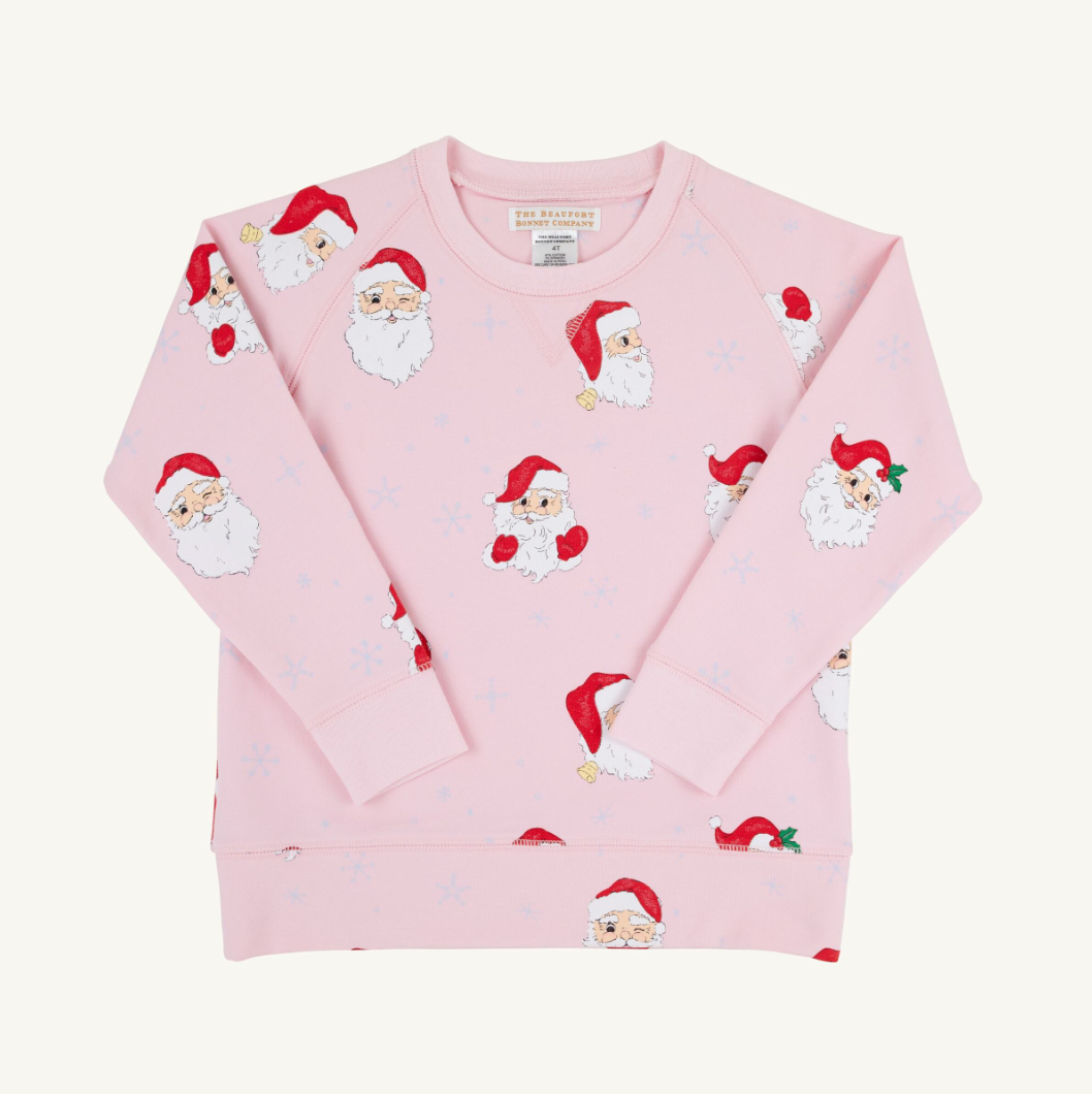 Cassidy Comfy Crewneck Girl - Dear Santa (Palm Beach Pink)/Palm Beach Pink from Anderson Parker