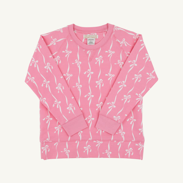 Cassidy Comfy Crewneck - Girls - French Terry - Bell Court Bows (Hamptons Hot Pink) from Anderson Parker
