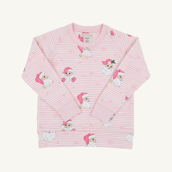 Cassidy Comfy Crewneck - Girls - French Terry - Dear Santa (Palm Beach Pink Stripe)/Palm Beach Pink from Anderson Parker