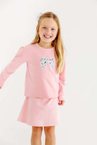 Cassidy Comfy Crewneck Puff Sleeve - Sandpearl Pink/Fair St Floral/Bow from Anderson Parker