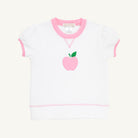 Cassidy Comfy Crewneck- Short Puff Sleeve - Worth Ave White/Hamptons Hot Pink/Apple from Anderson Parker