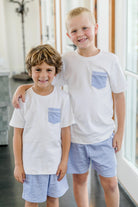 Charles Boys' Short Set - Blue Stripes from Anderson Parker