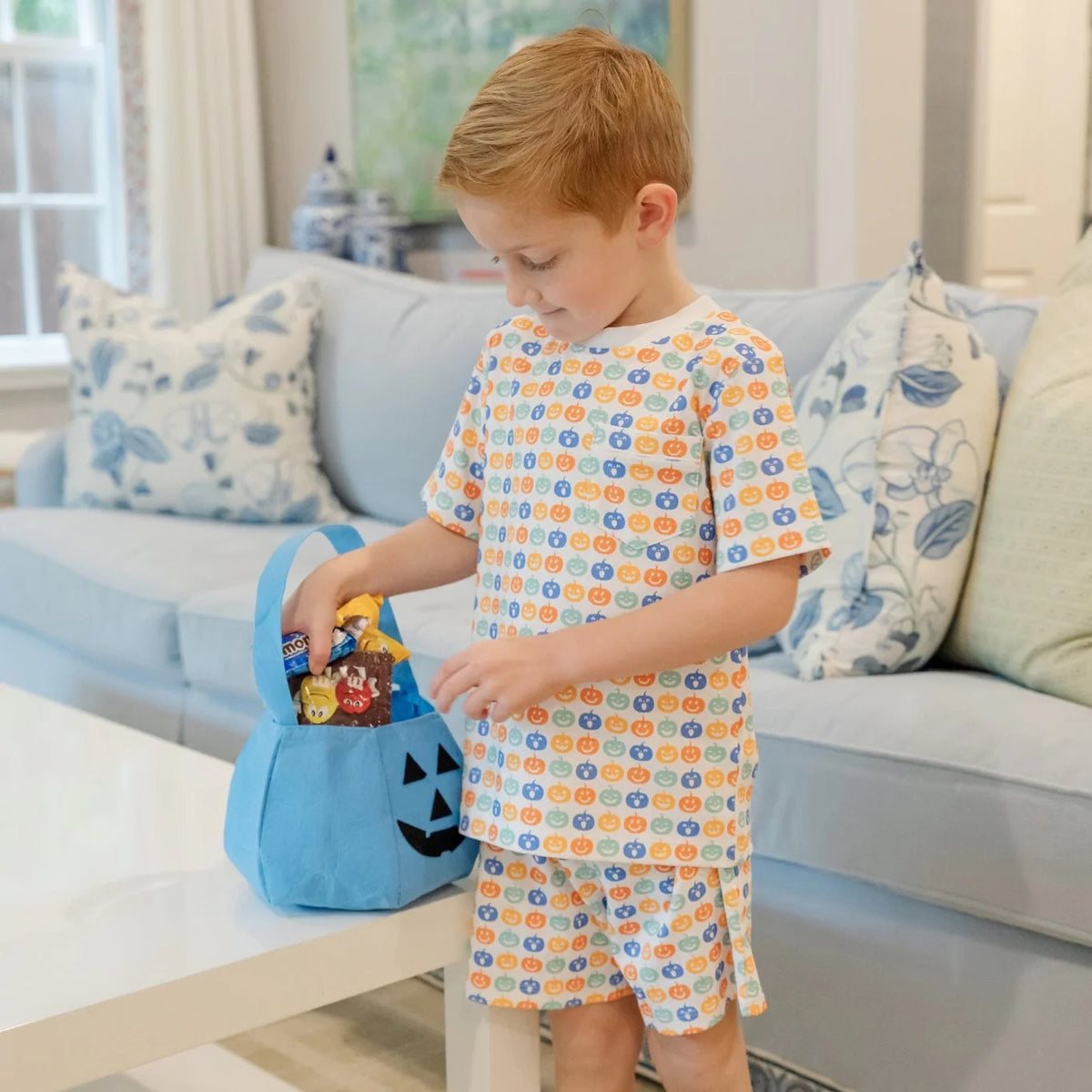 Charles Boys' Short Set - Preppy Pumpkins Cool from Anderson Parker
