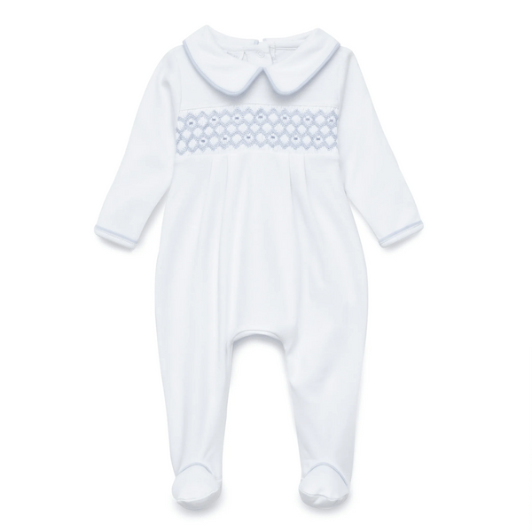 Charlie Smocked Footie - Light Blue from Anderson Parker