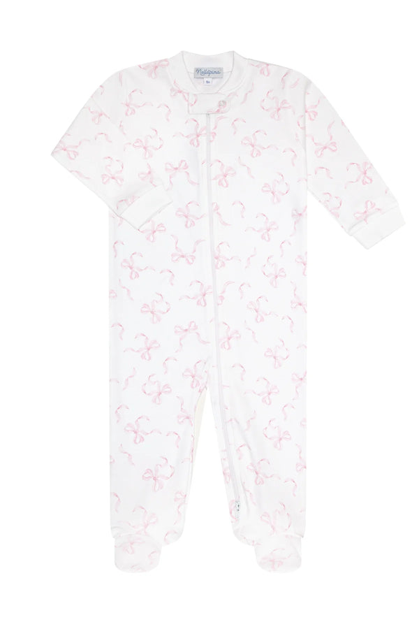Charming Bows Print Zipper Footie from Anderson Parker