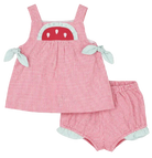 Check Seersucker Dress & Bloomer With Watermelon from Anderson Parker