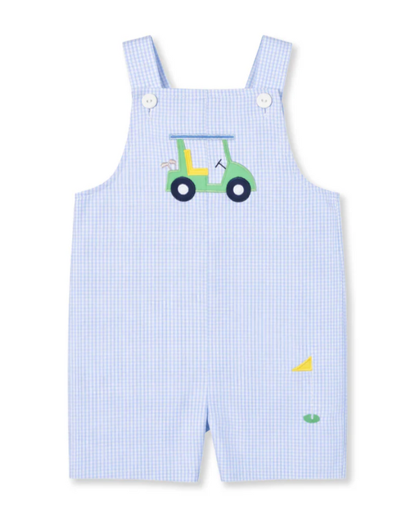 Check Seersucker Shortall With Golf Cart from Anderson Parker
