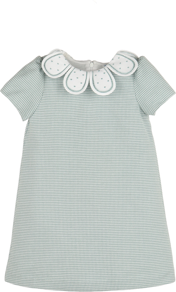 Checks Petal Collar Dress - Green from Anderson Parker