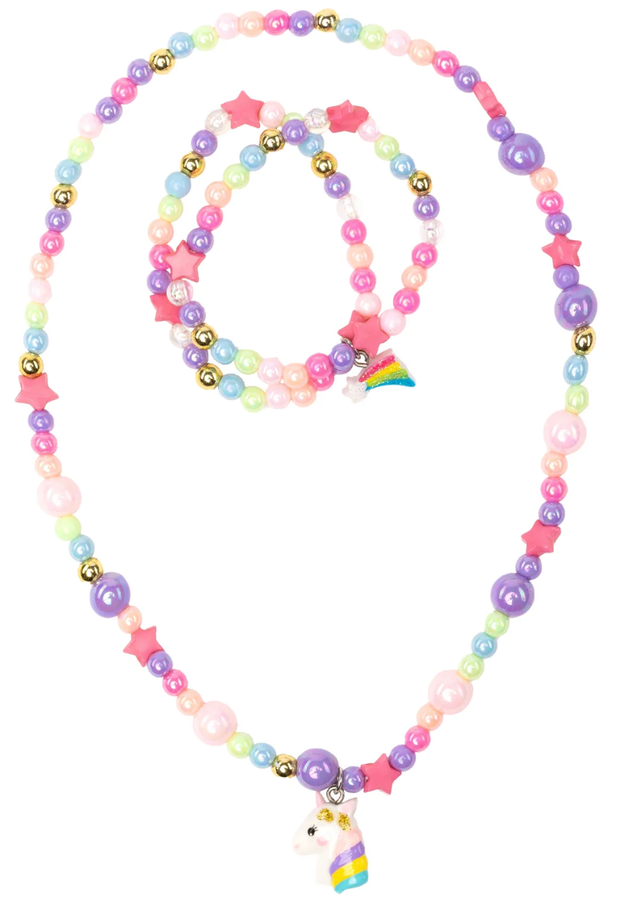 Cheerful Starry Unicorn Necklace Bracelet Set from Anderson Parker