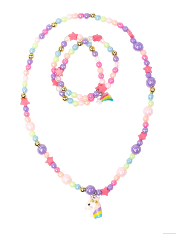 Cheerful Starry Unicorn Necklace & Bracelet Set from Anderson Parker