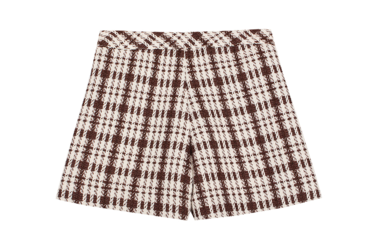 Chocolate Brown Plaid Skort from Anderson Parker