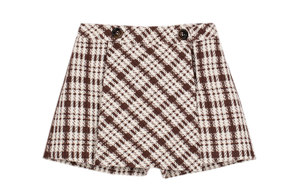 Chocolate Brown Plaid Skort from Anderson Parker