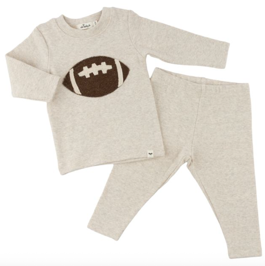 Chocolate Football Baby 2pc Set from Anderson Parker