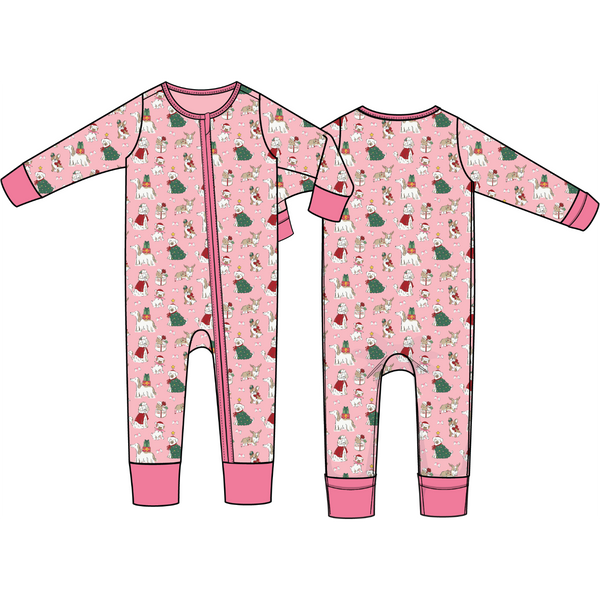 Christmas Dogs Pink - Convertible Romper from Anderson Parker