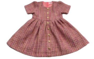 Claire Pink Tweed Button Dress from Anderson Parker