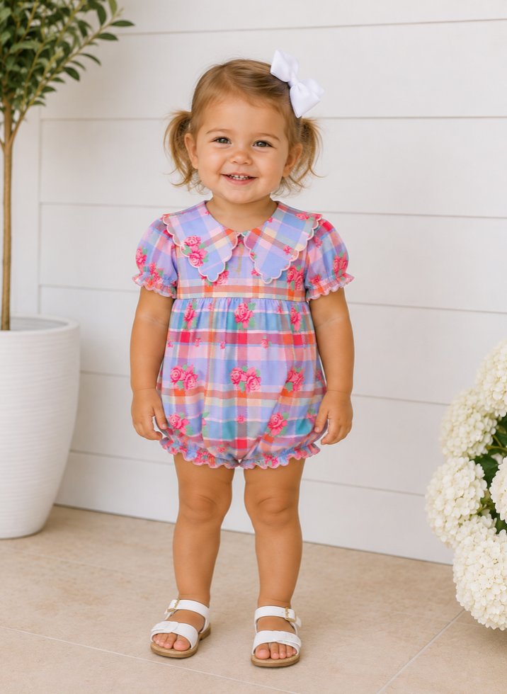 Conley Bubble - Rosette Plaid with Florals from Anderson Parker