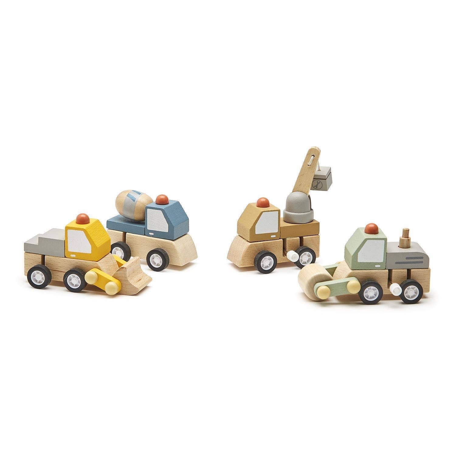 Construction Vehicle Wooden Wind-Up Truck Asst 4 Designs from Anderson Parker