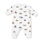 Construction Vehicles - French Terry - Baseball Collar Romper With Front Placket from Anderson Parker
