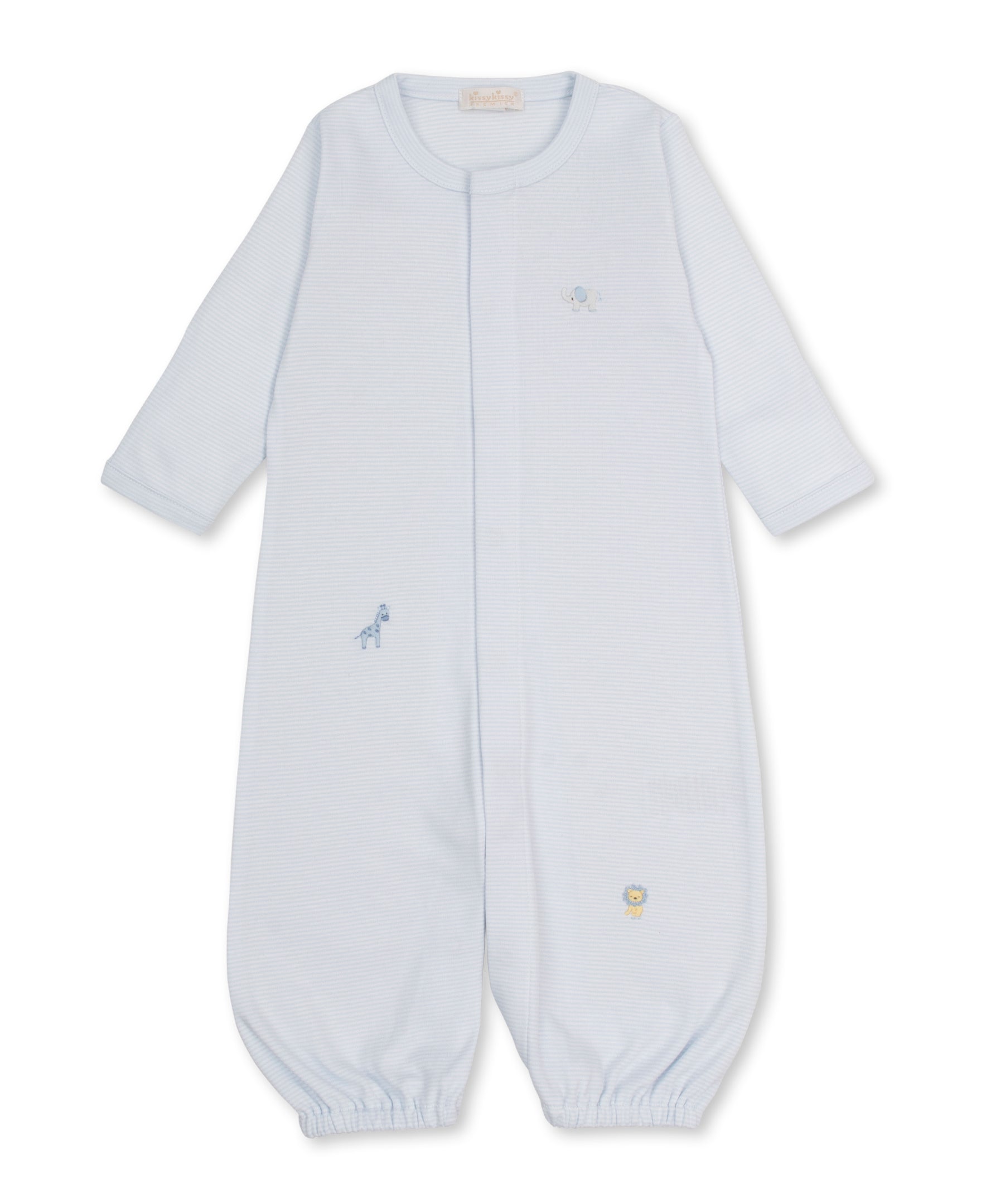 Convertible Gown w/ Hand Embroidery - Light Blue Jungle from Anderson Parker