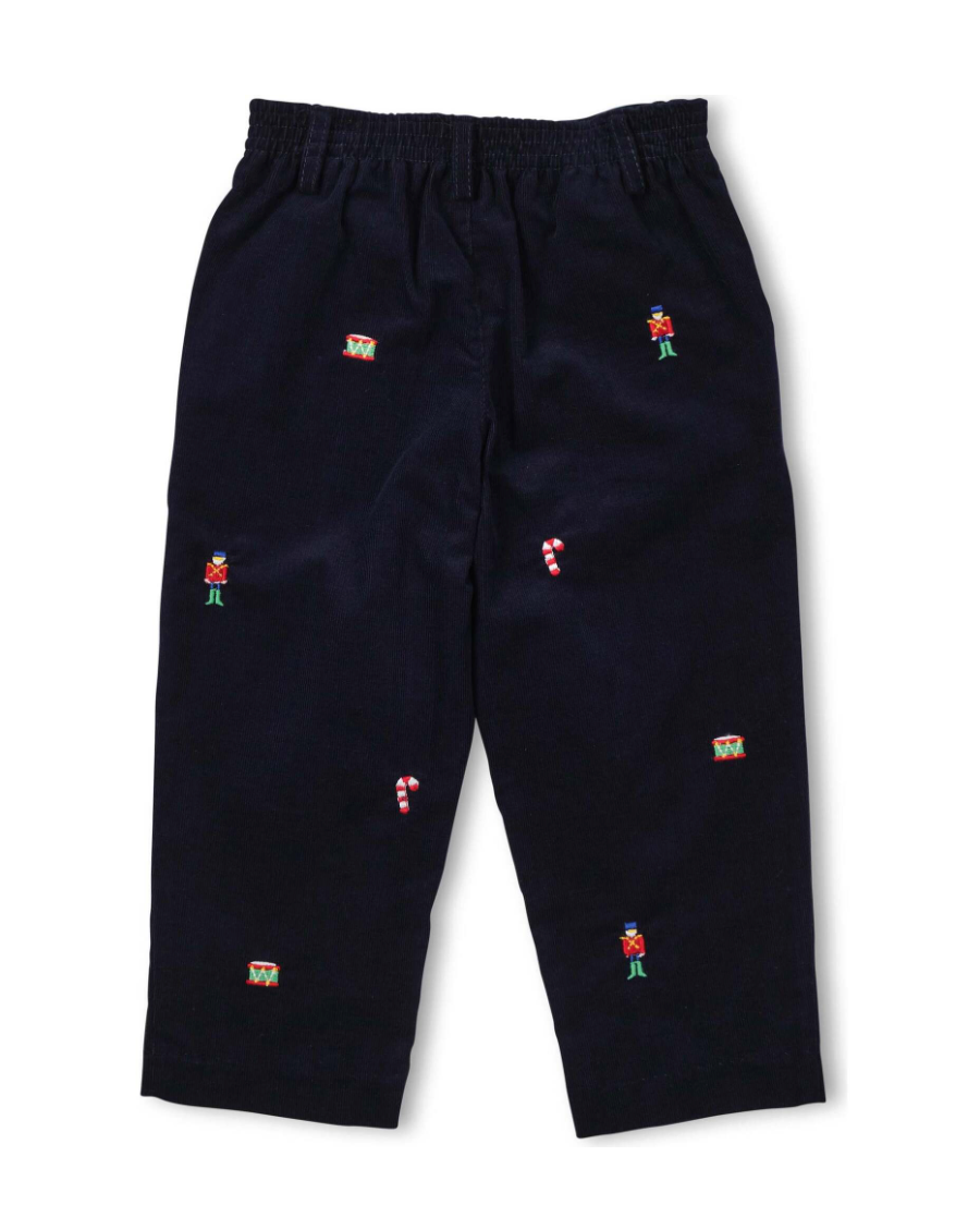 Corduroy Fake Fly Pants With Allover Embroidery from Anderson Parker