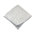 Cotton Jersey Baby Blanket with Knitted Color-Tipped Pointelle Border - Blue from Anderson Parker