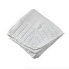 Cotton Jersey Baby Blanket with Knitted Color-Tipped Pointelle Border - White from Anderson Parker