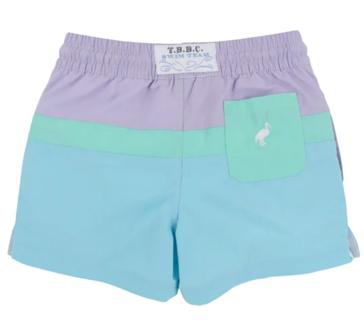 Country Club Colorblock Trunks -  Lauderdale Lavender with Turks Teal & Belhaven Blue from Anderson Parker
