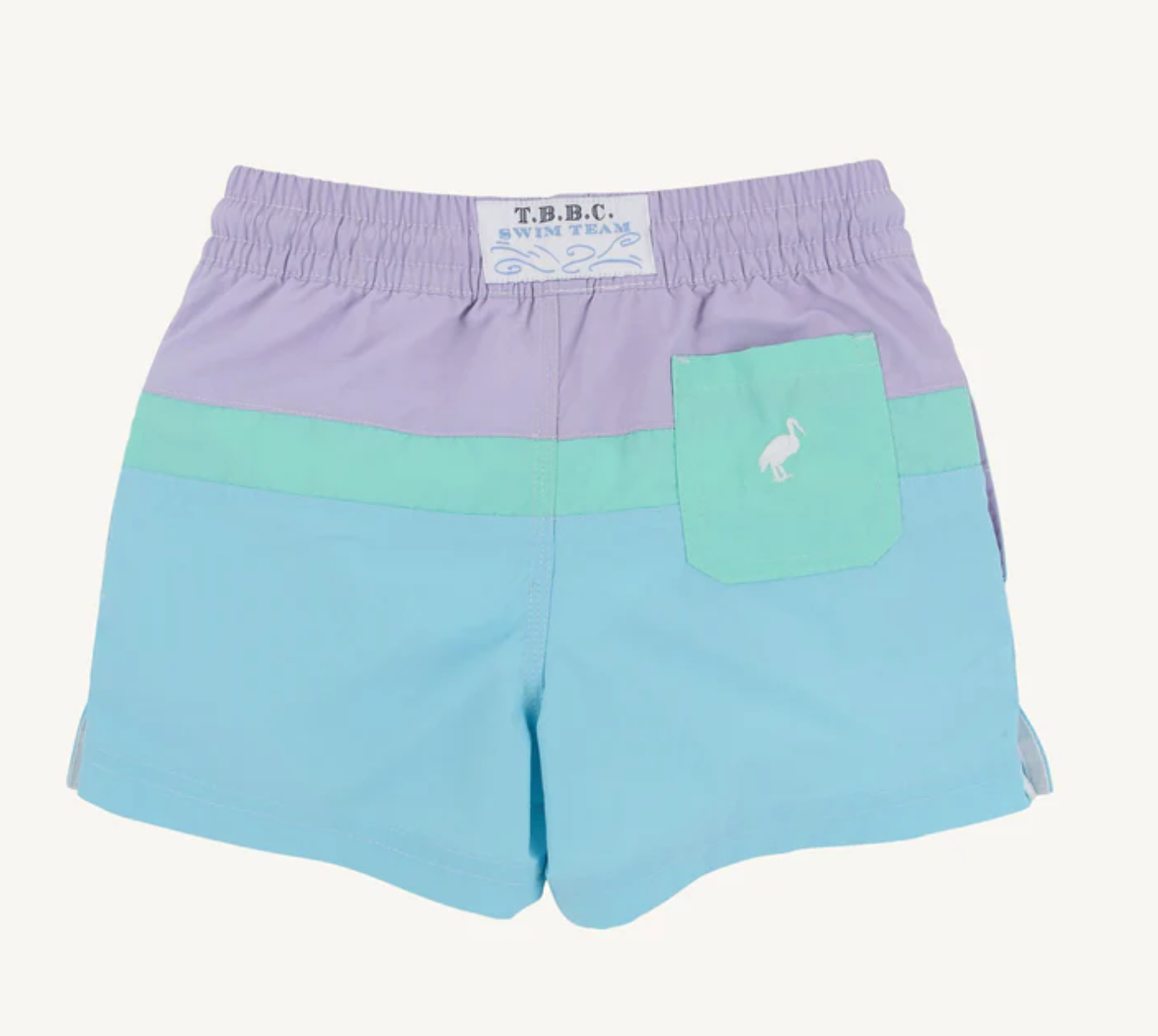 Country Club Colorblock Trunks -  Lauderdale Lavender with Turks Teal & Belhaven Blue from Anderson Parker