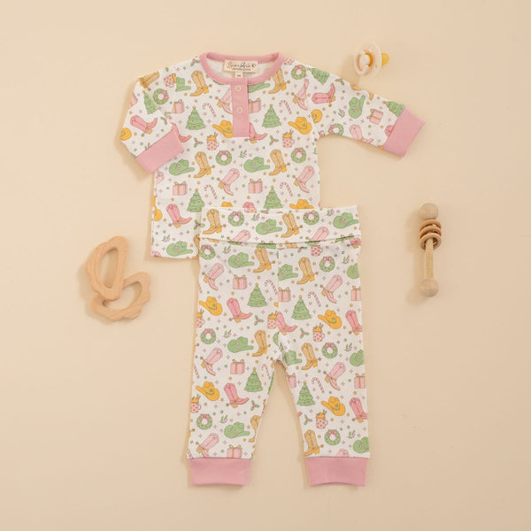 Cowboy Christmas Dusty Rose 2pc Pant Set from Anderson Parker