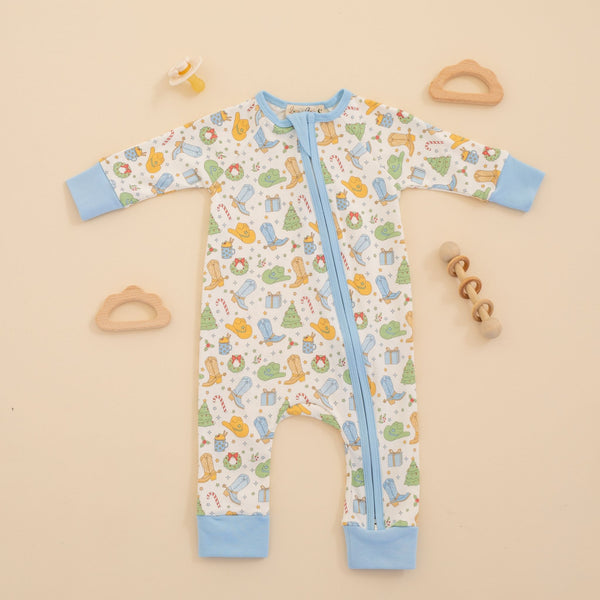 Cowboy Christmas Sky Zip Playsuit from Anderson Parker