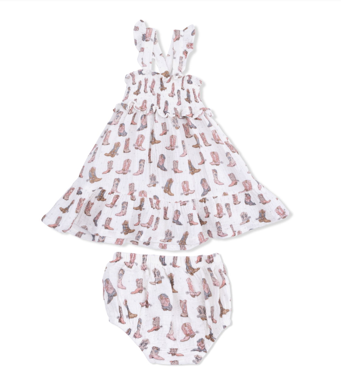 Cowgirl Boots - Smocked Ruffle Sundress & Bloomer from Anderson Parker