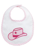Cowgirl Hat Appliqué Basic Bib - Pink from Anderson Parker