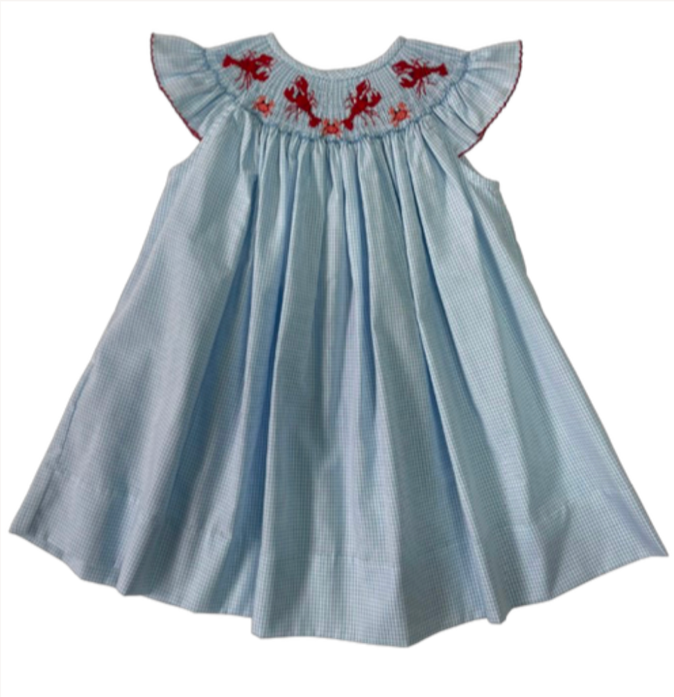 Crawfish Smocked Bishop Dress from Anderson Parker