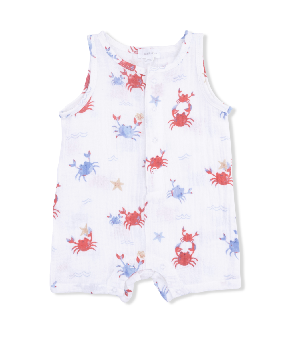 Crayon Crabs - Sleeveless Shortie Romper from Anderson Parker