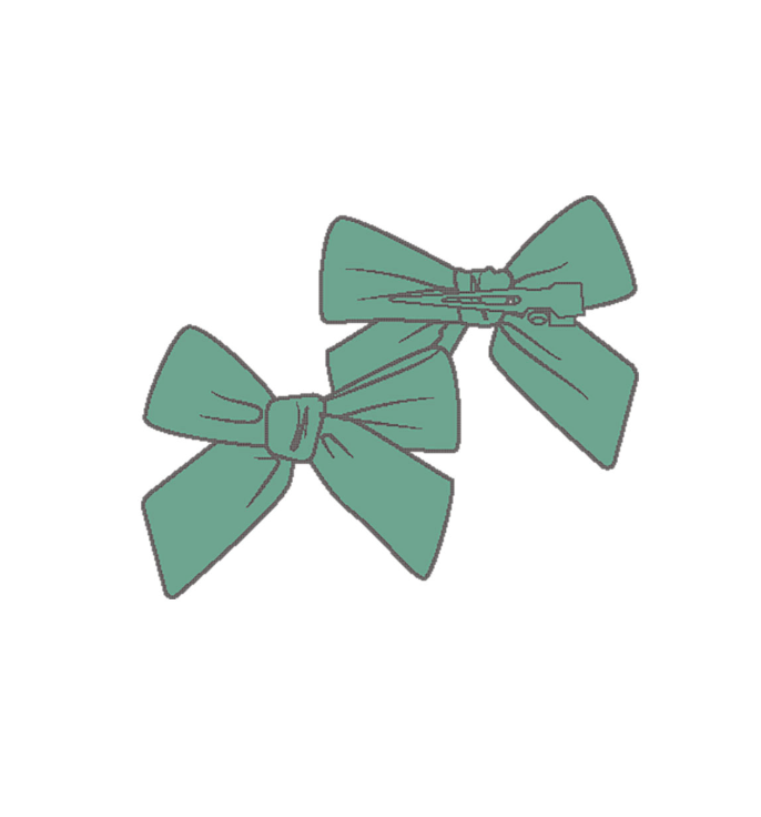 Creme De Menthe - Bow Clips - 2 Pack from Anderson Parker