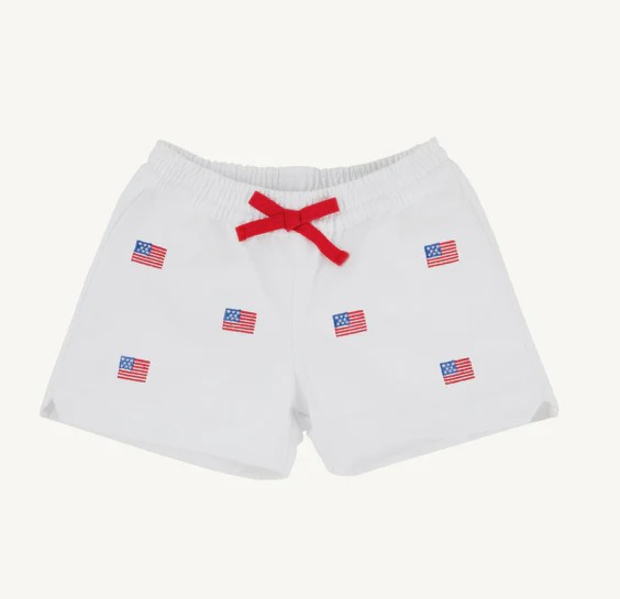Critter Cheryl Shorts - Twill - Worth Ave White/American Flags from Anderson Parker